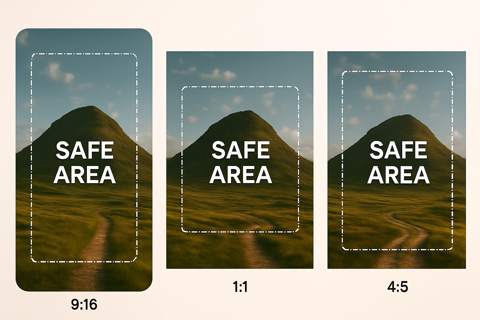 Instagram thumbnail design demonstrating adaptability and the importance of safe zones for multiple placements.